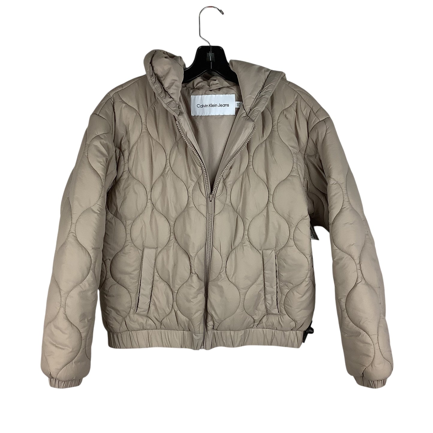 Jacket Puffer & Quilted By Calvin Klein In Brown, Size: S