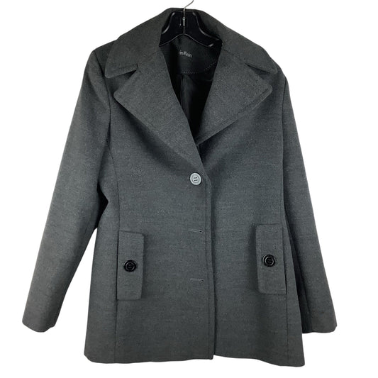 Coat Peacoat By Calvin Klein In Grey, Size: S