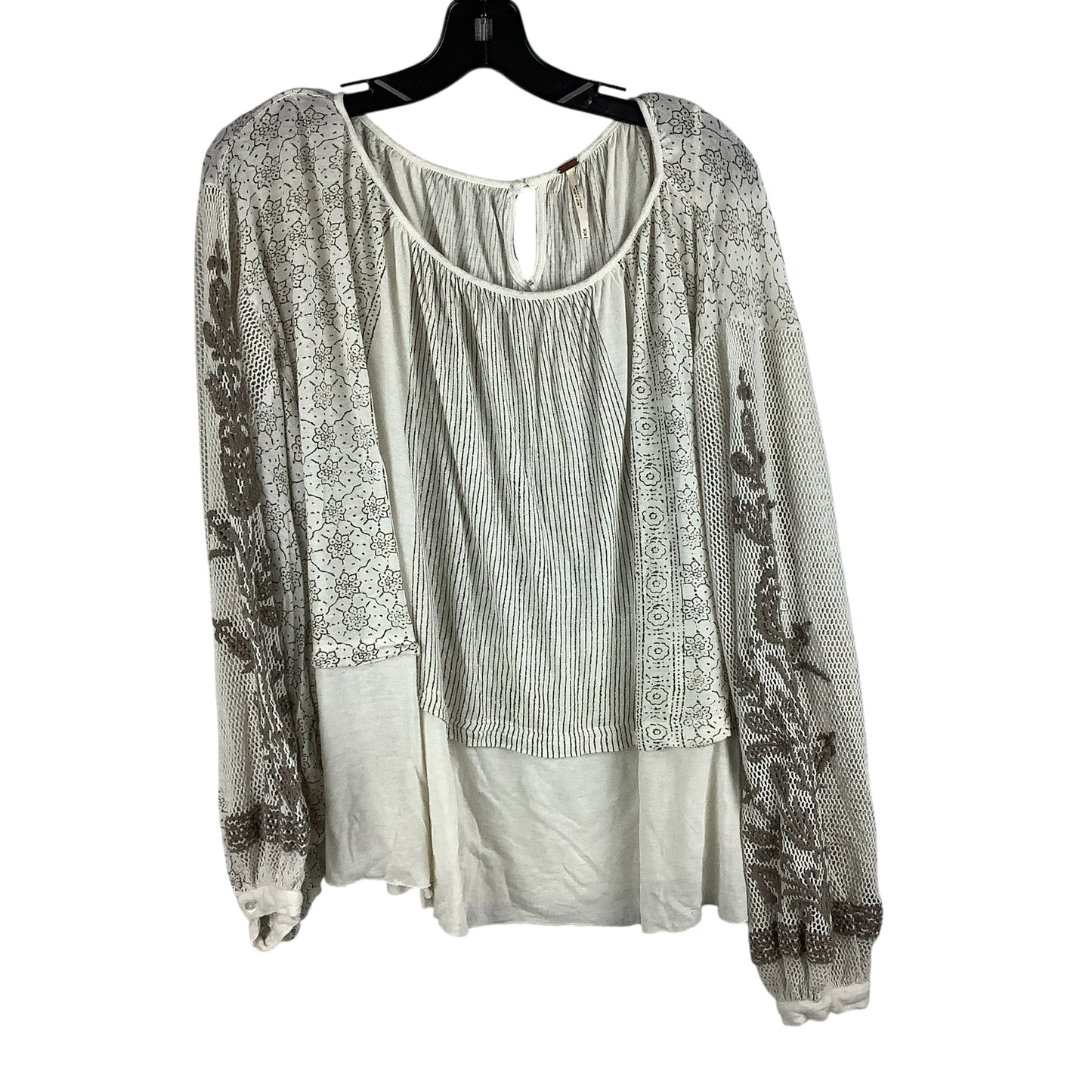 Top Long Sleeve By Free People In Cream, Size: M