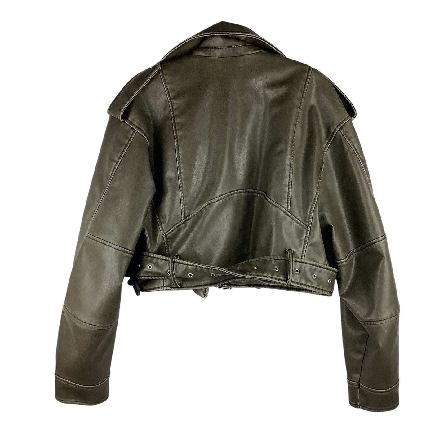 Jacket Moto By Zara In Green, Size: L