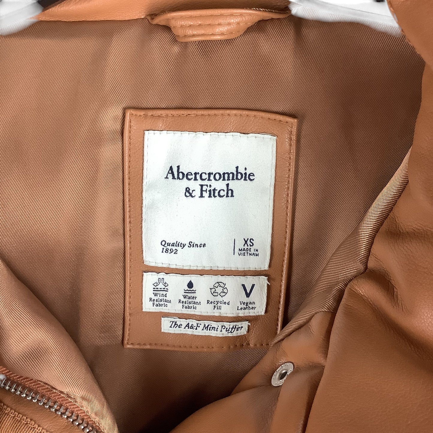 Jacket Puffer & Quilted By Abercrombie And Fitch In Brown, Size: Xs