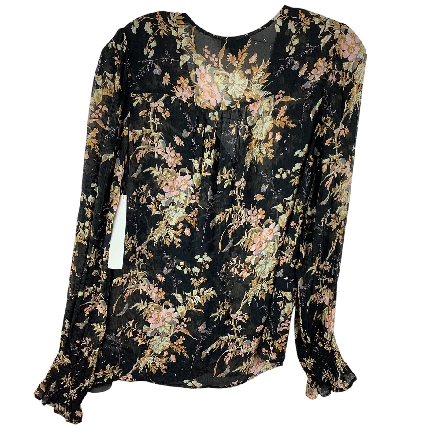 Top Long Sleeve Designer By Paige In Floral Print, Size: S