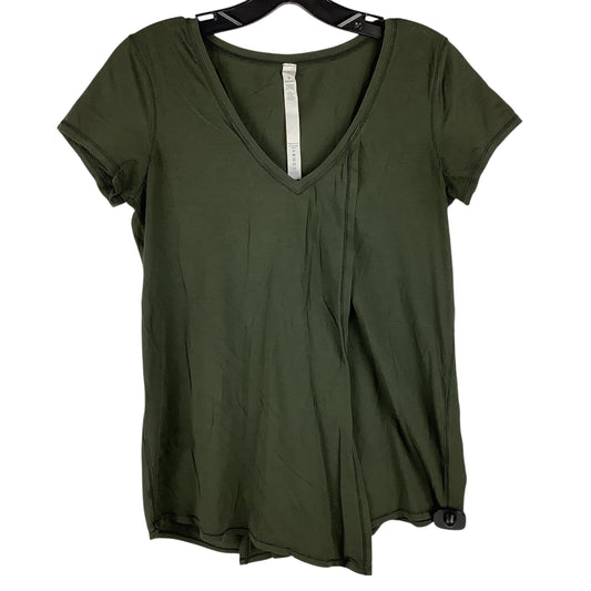 Athletic Top Short Sleeve By Lululemon In Green, Size: 6