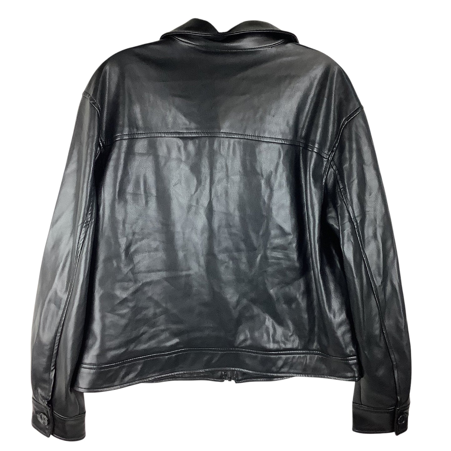 Jacket Leather By Time And Tru In Black, Size: M