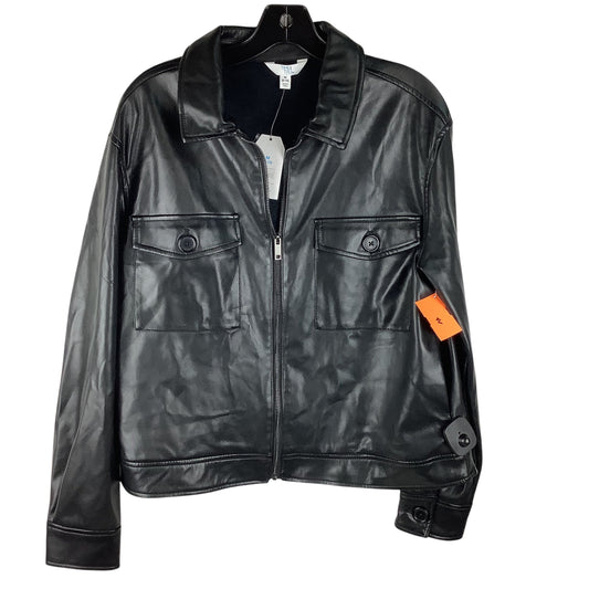 Jacket Leather By Time And Tru In Black, Size: M