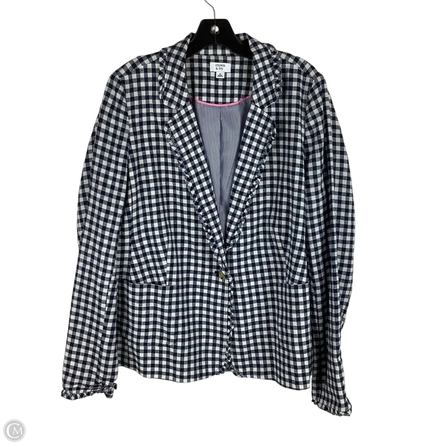 Blazer By Crown And Ivy In Plaid Pattern, Size: Xl (16)