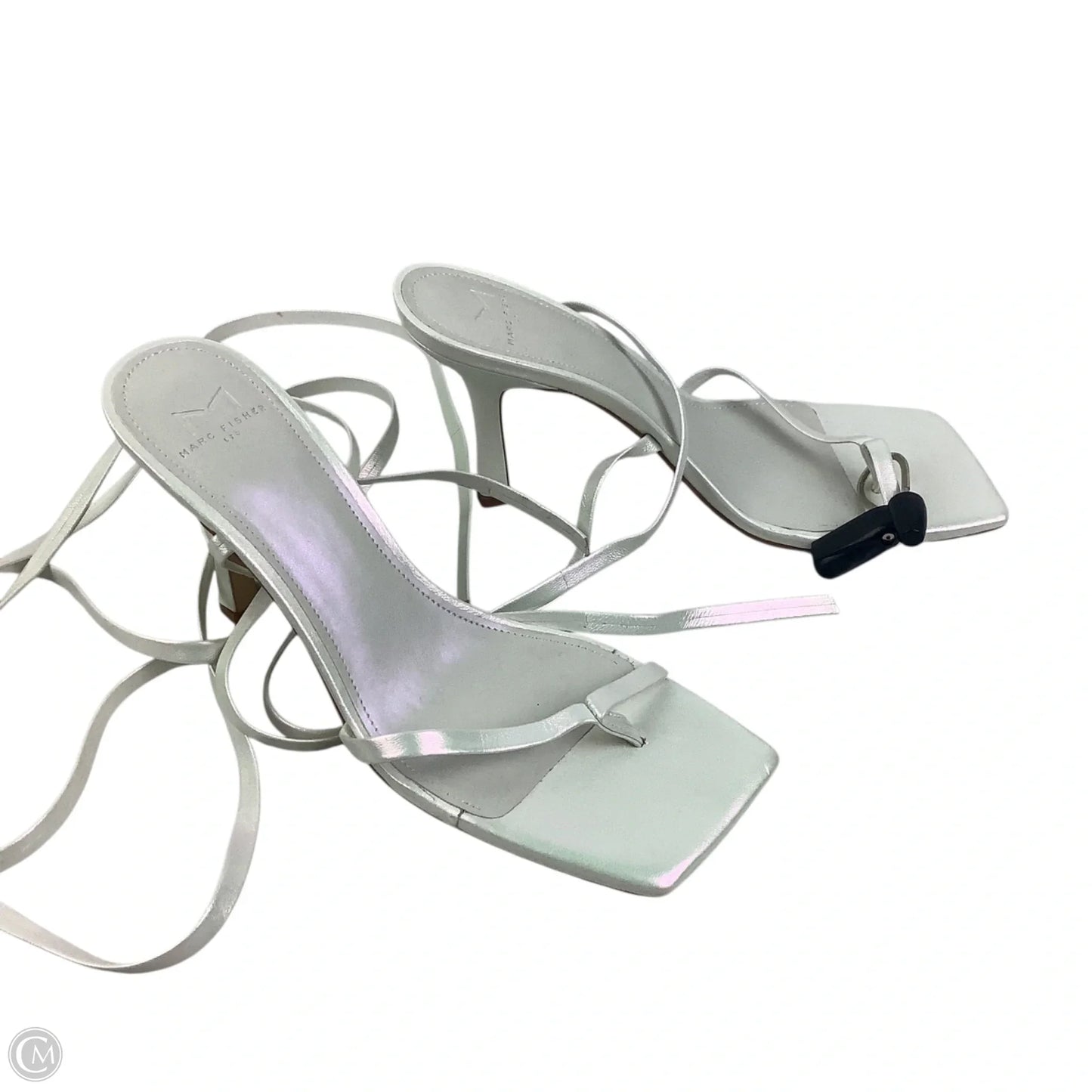 Sandals Heels Kitten By Marc Fisher In White, Size: 8