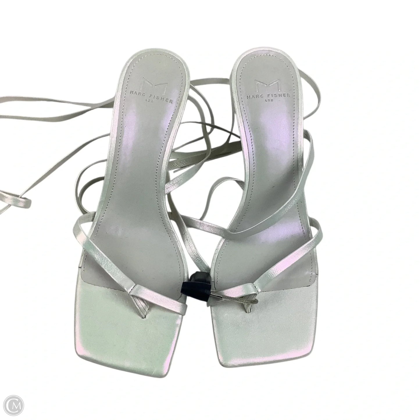 Sandals Heels Kitten By Marc Fisher In White, Size: 8