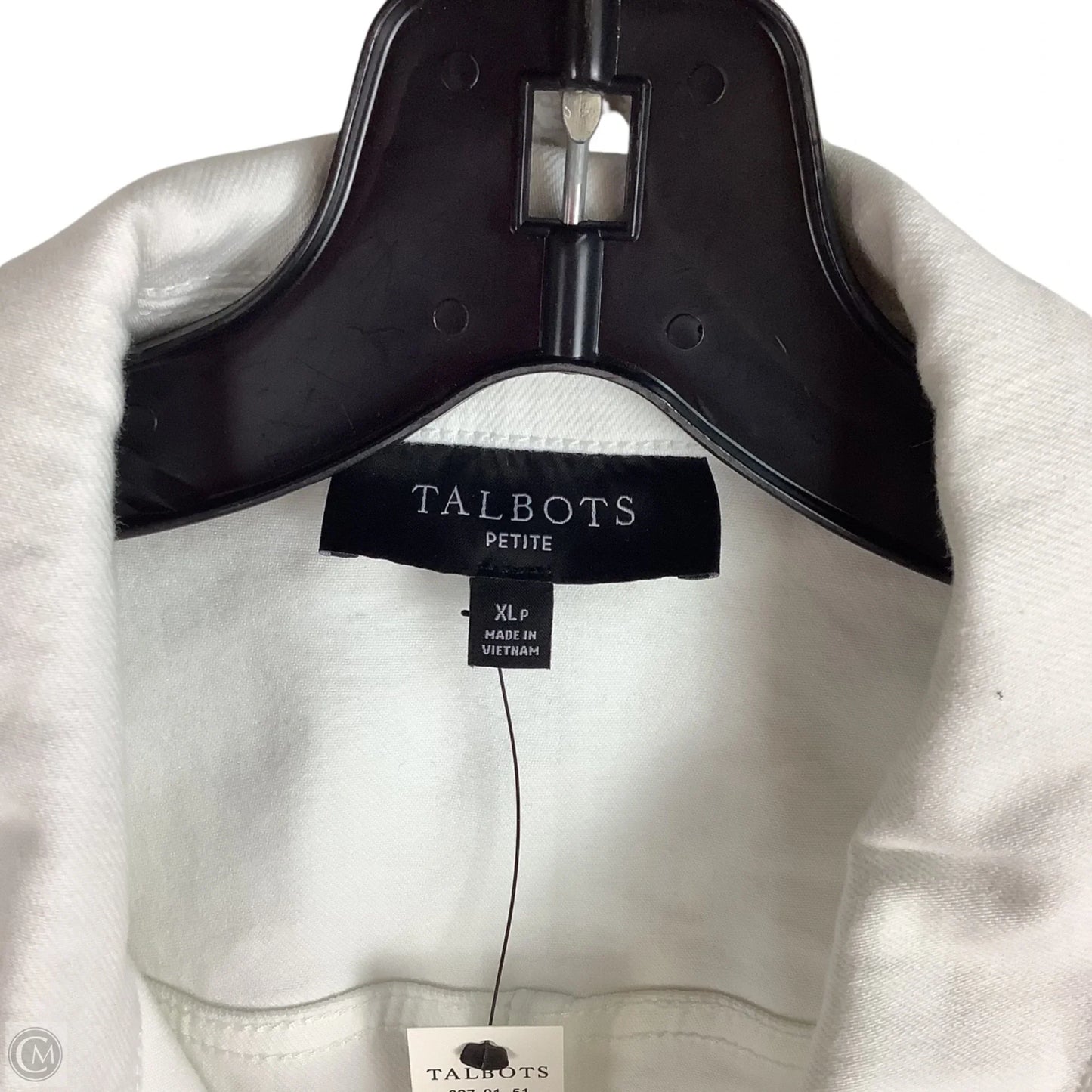 Top Short Sleeve By Talbots In White Denim, Size: Xl Petite