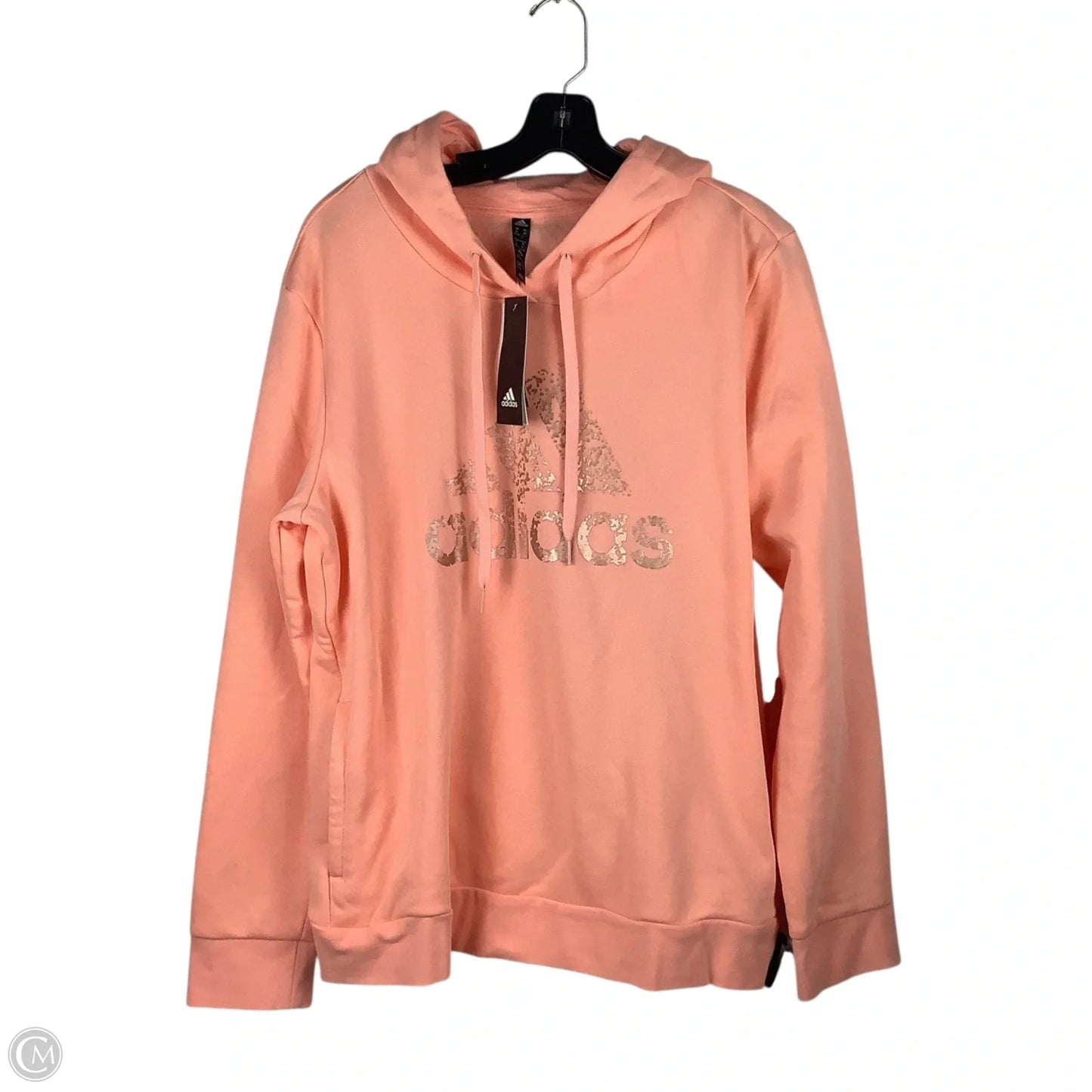 Athletic Sweatshirt Hoodie By Adidas In Pink, Size: Xl