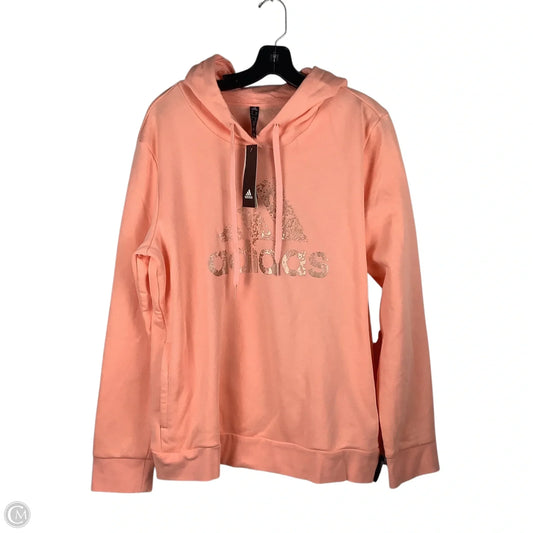 Athletic Sweatshirt Hoodie By Adidas In Pink, Size: Xl