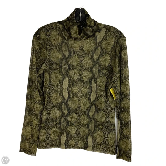 Top Long Sleeve By White House Black Market In Snakeskin Print, Size: M