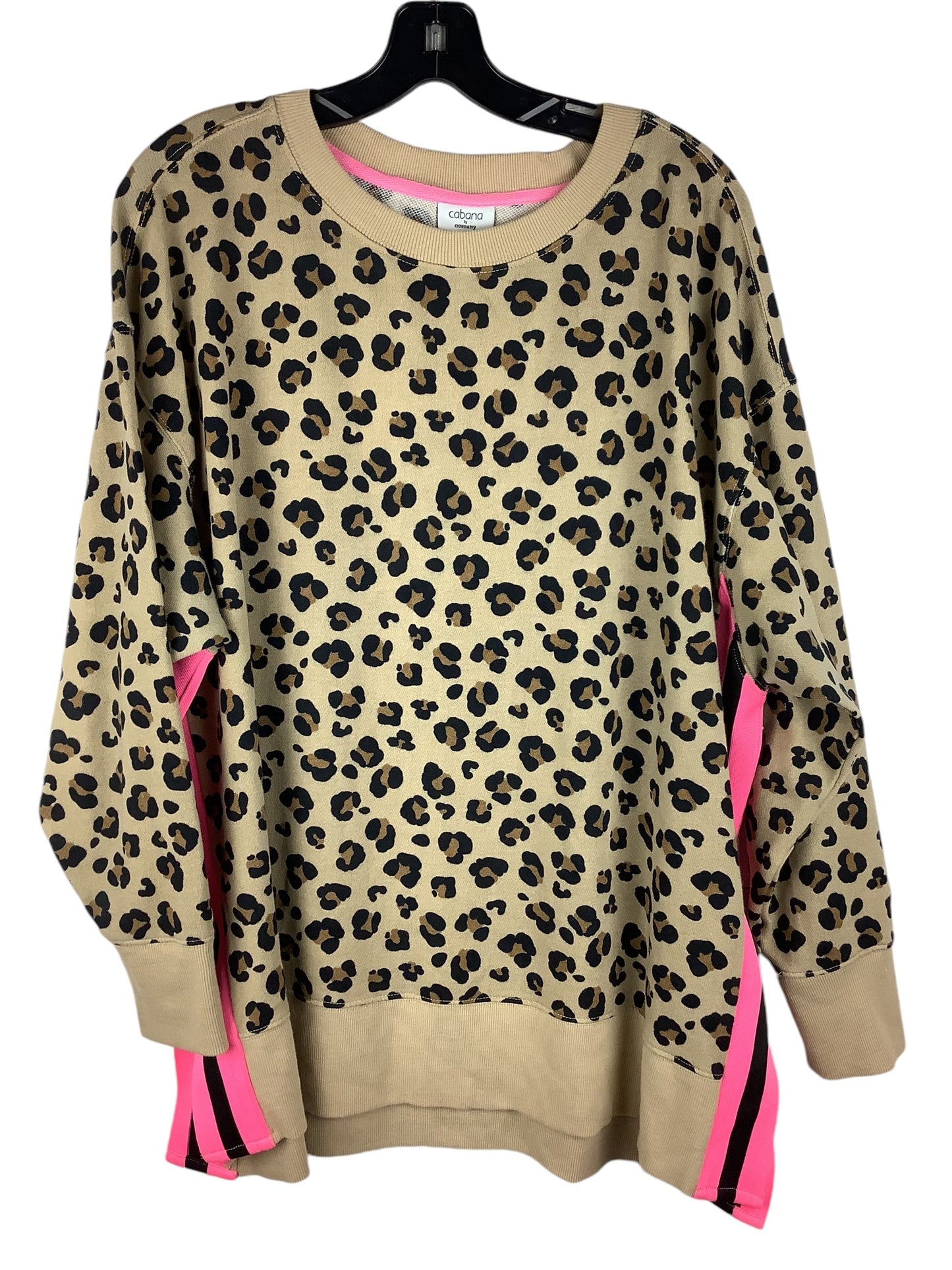 Top Long Sleeve By Crown And Ivy In Animal Print, Size: 1x