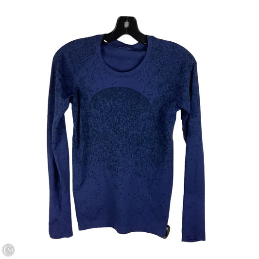 Athletic Top Long Sleeve Crewneck By Lululemon In Blue, Size: 4