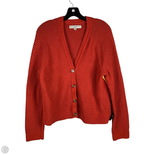 Cardigan By Loft In Red, Size: L