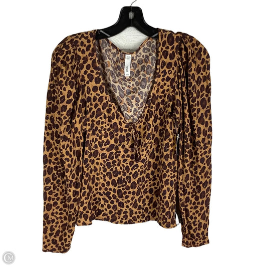 Top Long Sleeve By Mng In Animal Print, Size: 6