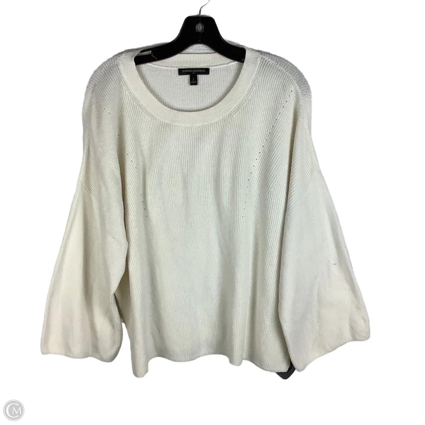 Top Long Sleeve By Banana Republic In White, Size: L