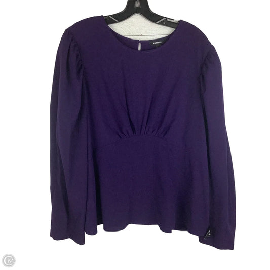 Top Long Sleeve By Express In Purple, Size: Xl