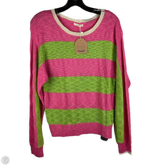 Top Long Sleeve By Kori America In Green & Pink, Size: S