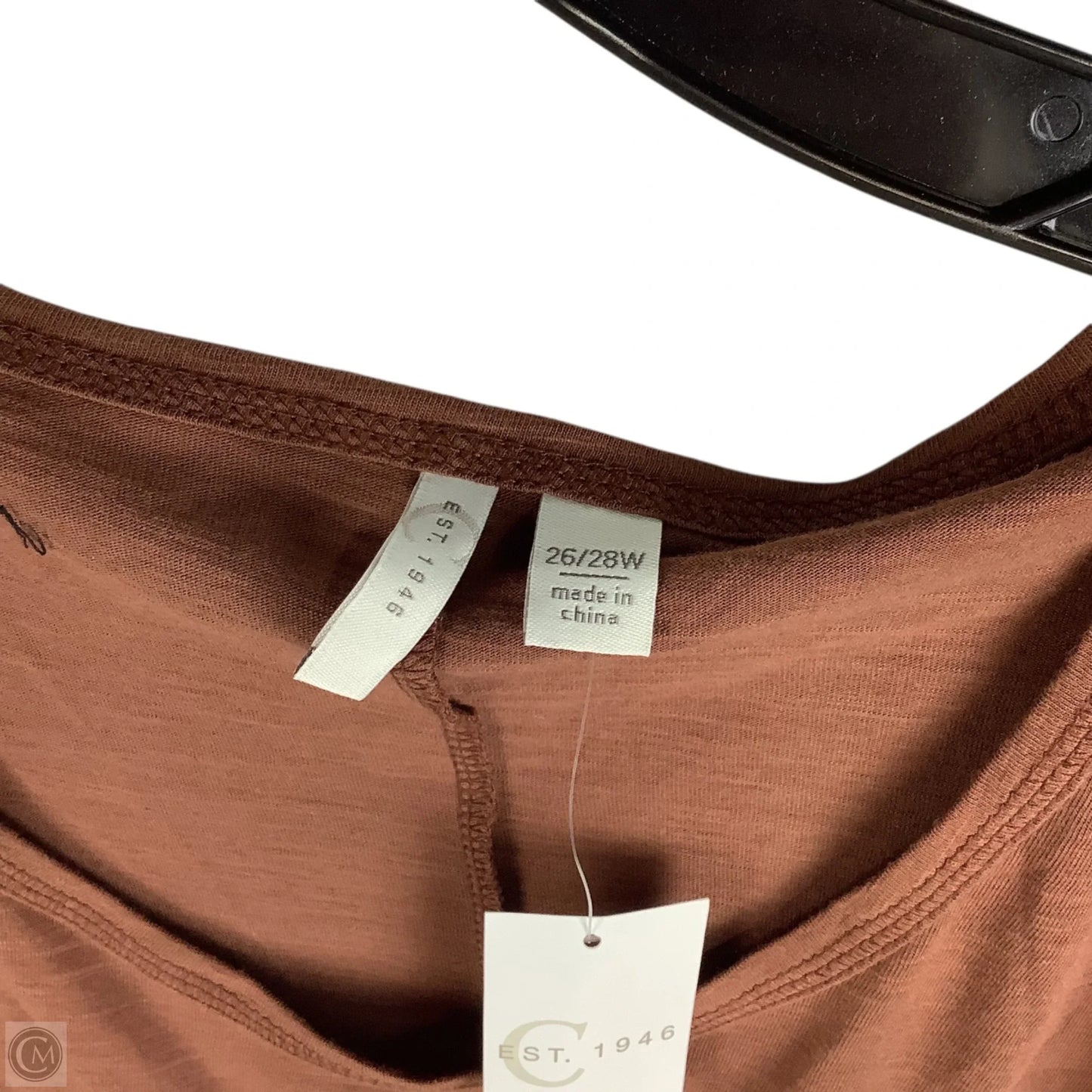 Top Long Sleeve By Cato In Brown, Size: 4x (26/28)