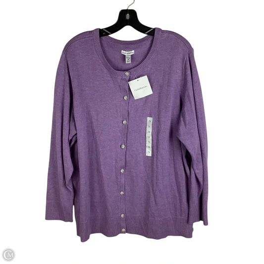 Cardigan By Croft And Barrow In Purple, Size: 2x