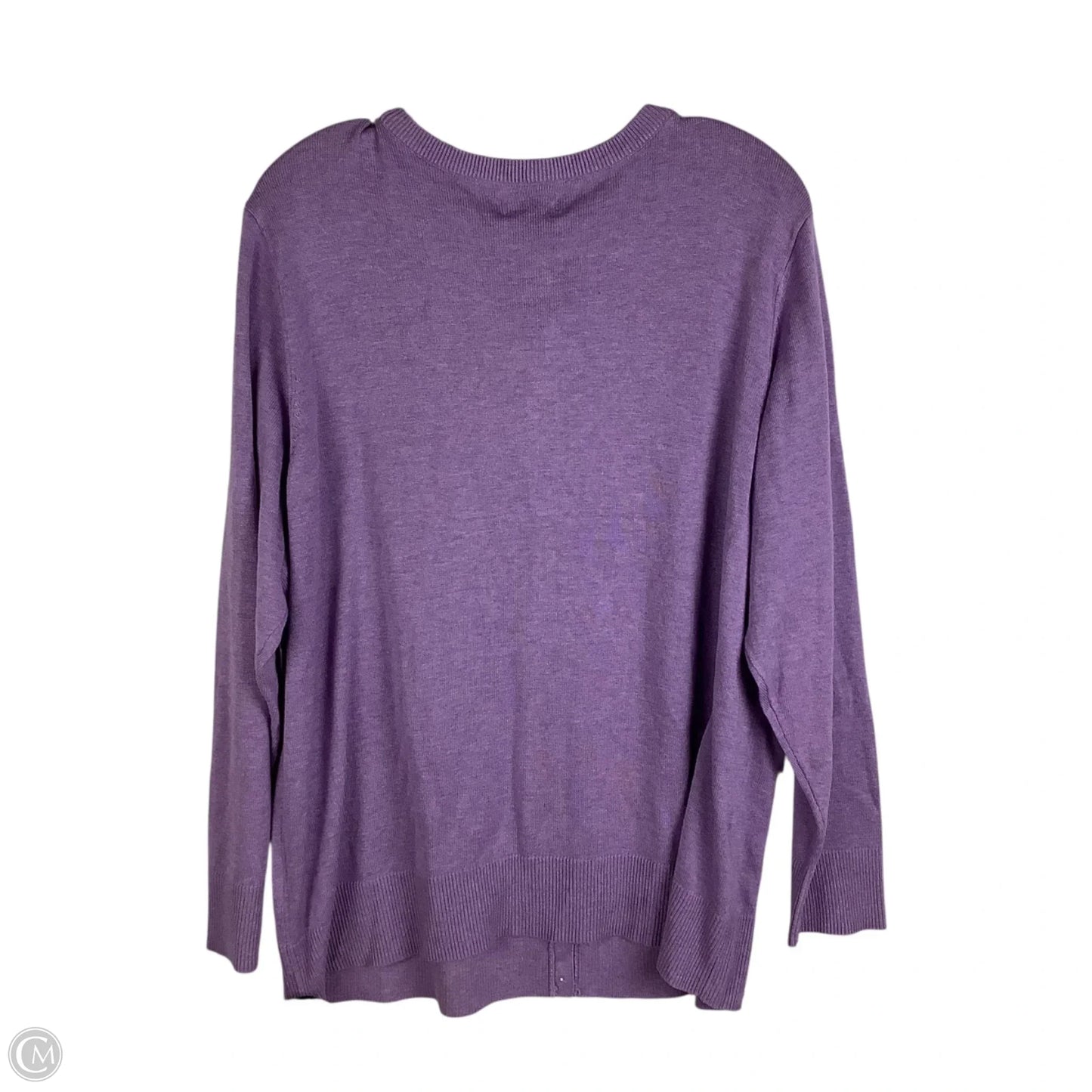 Cardigan By Croft And Barrow In Purple, Size: 2x