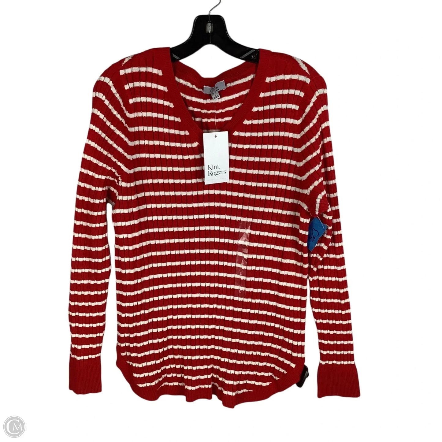 Top Long Sleeve By Kim Rogers In Red, Size: L