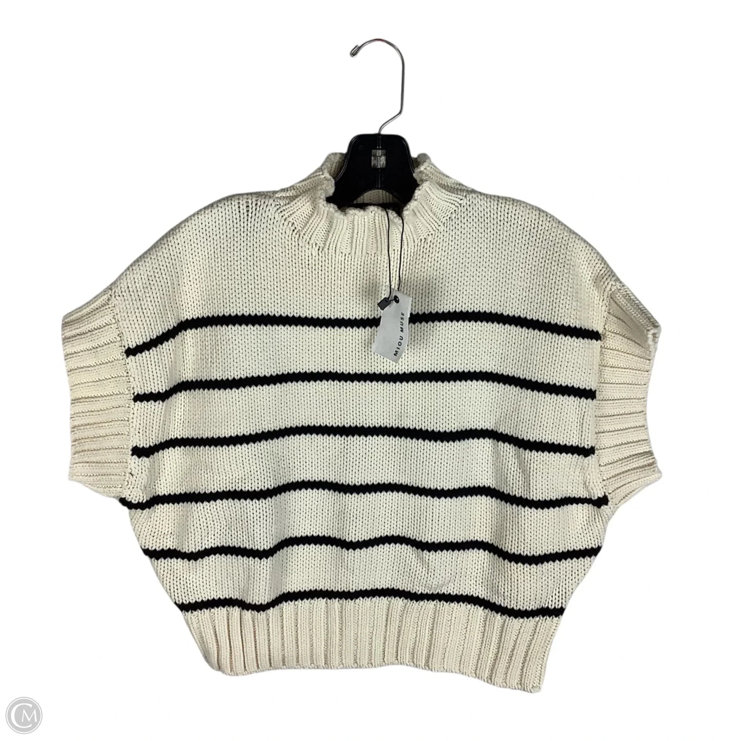 Sweater Short Sleeve By Miou Muse In Cream, Size: M