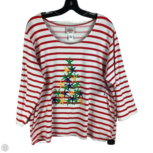 Top Long Sleeve By Ruby Rd In Striped Pattern, Size: 1x