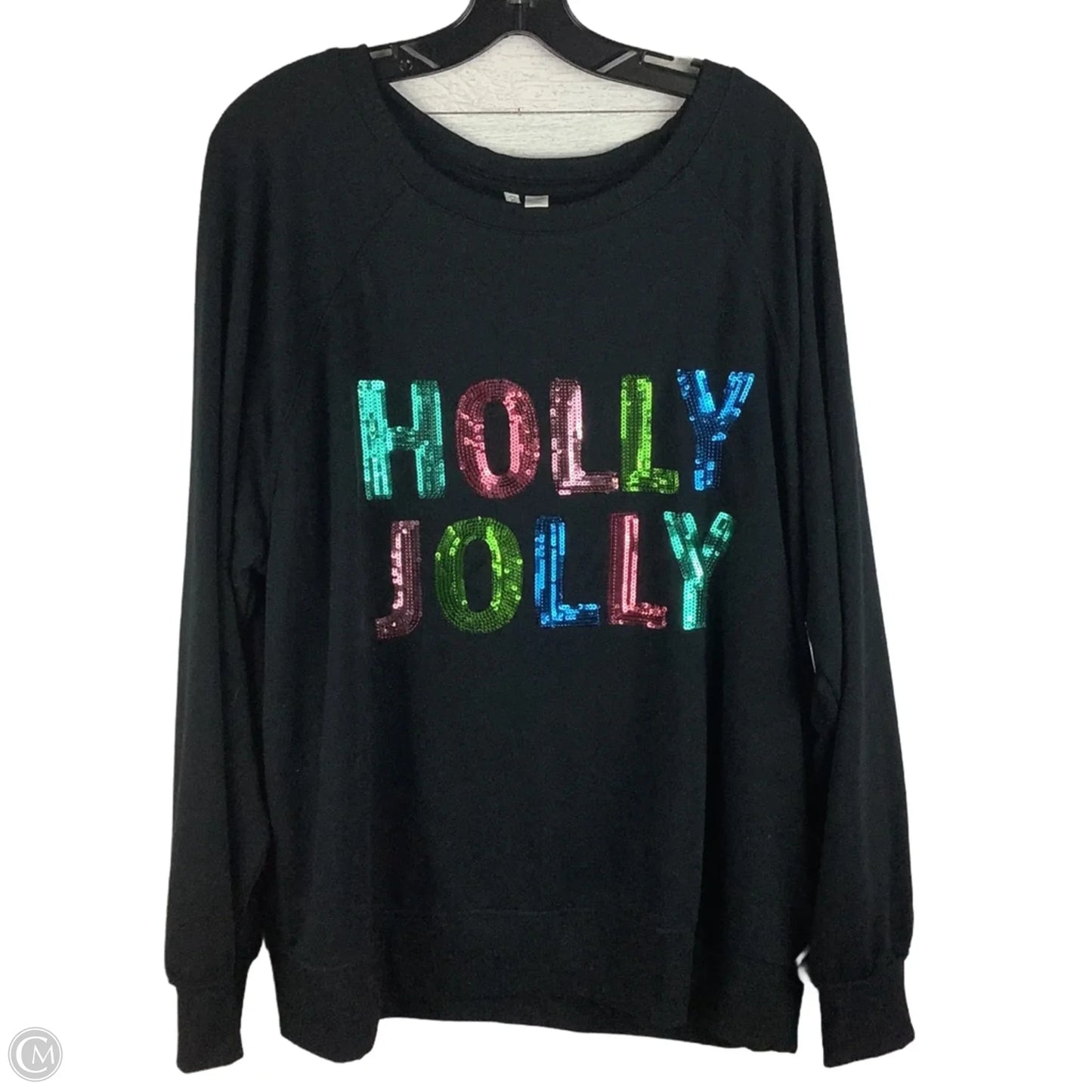 Top Long Sleeve By Cato In Black, Size: 1x