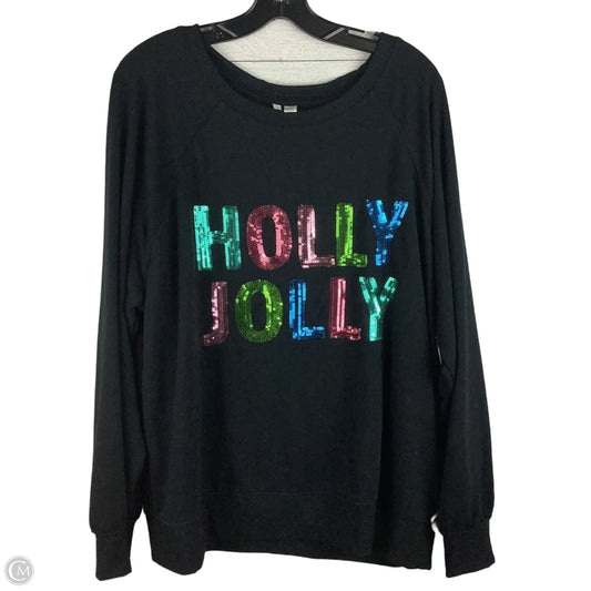 Top Long Sleeve By Cato In Black, Size: 1x