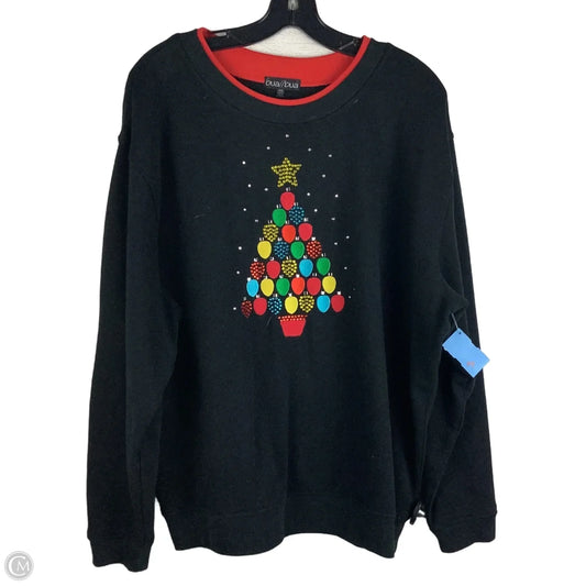 Sweatshirt Crewneck By Clothes Mentor In Black, Size: Xxl