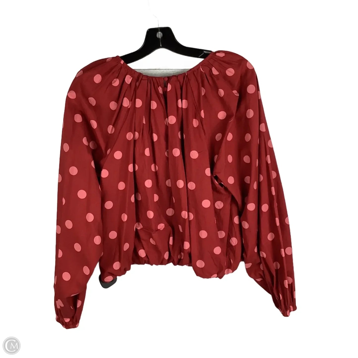 Top Long Sleeve By Maeve In Polkadot Pattern, Size: L