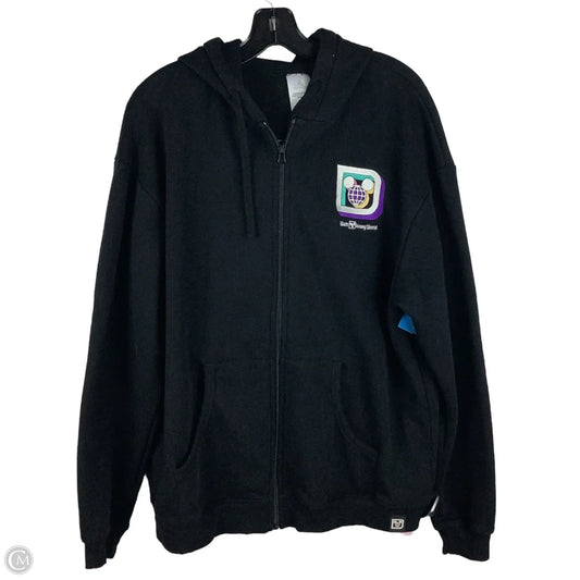 Sweatshirt Hoodie By Disney In Black, Size: M