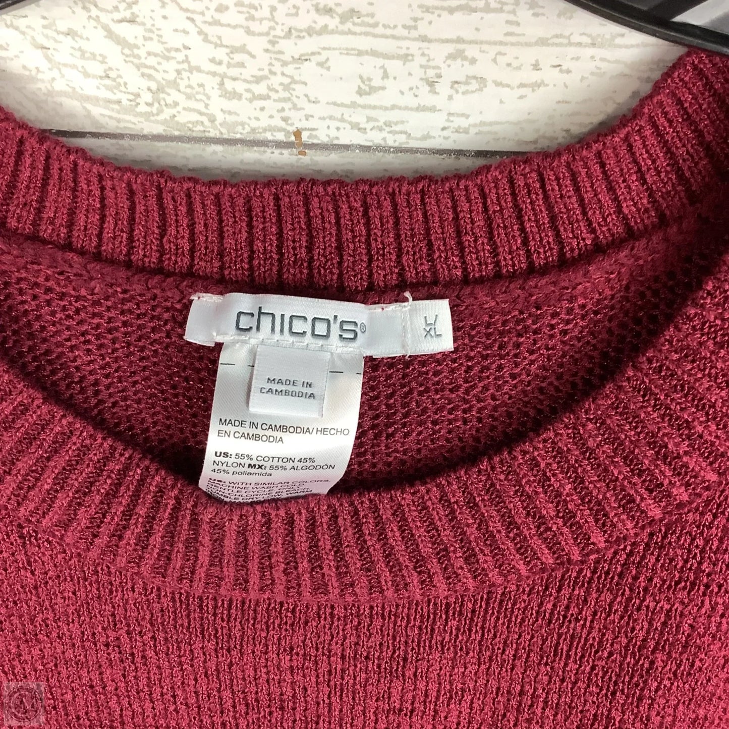 Sweater By Chicos In Red, Size: L/XL