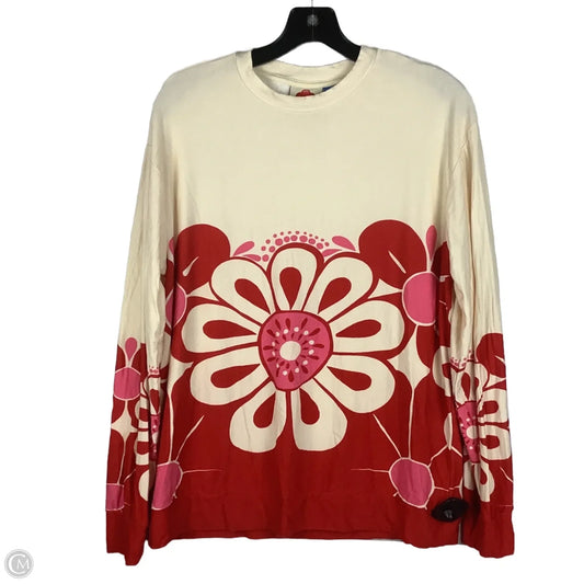 Top Long Sleeve By Farm Rio In Cream & Red, Size: S