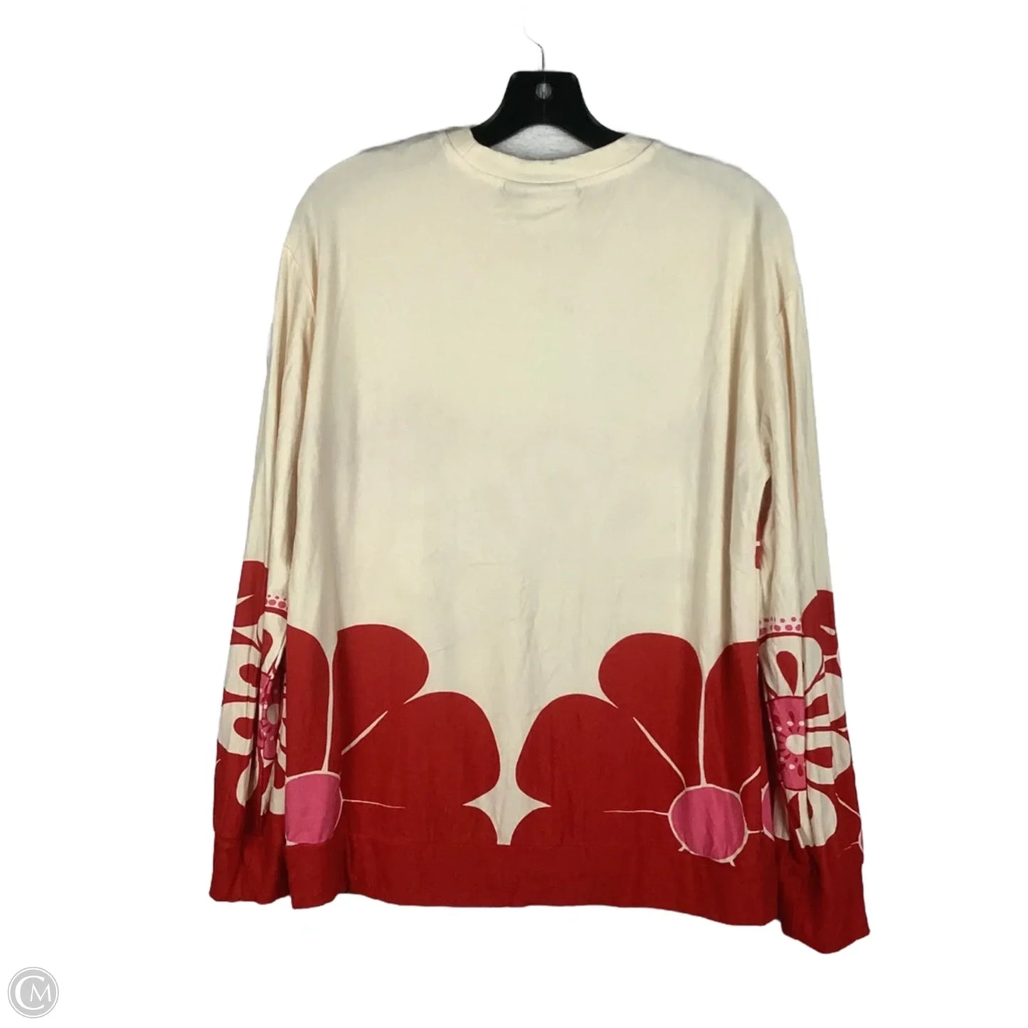 Top Long Sleeve By Farm Rio In Cream & Red, Size: S