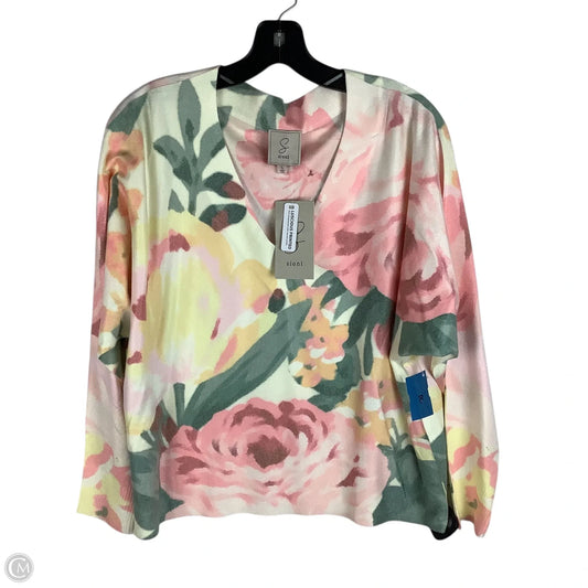 Sweater By Sioni In Floral Print, Size: L