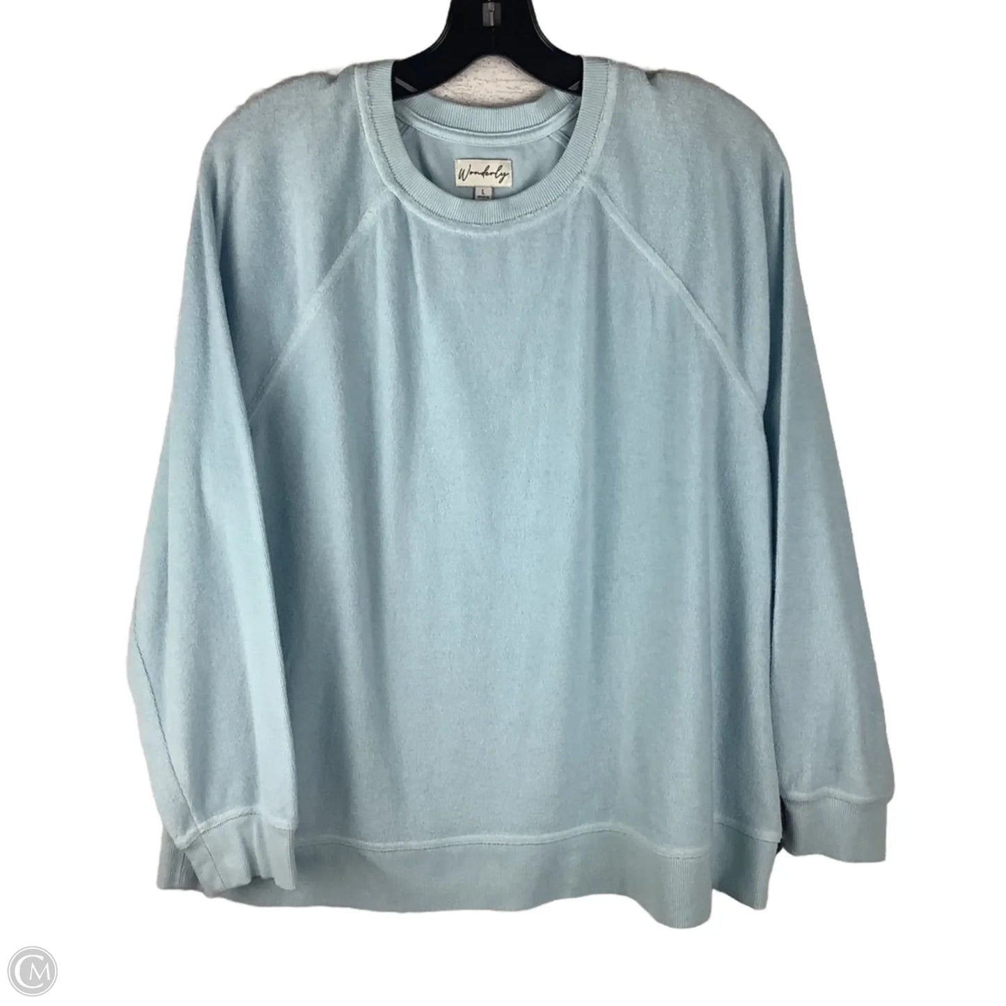 Top Long Sleeve By Wonderly In Blue, Size: L