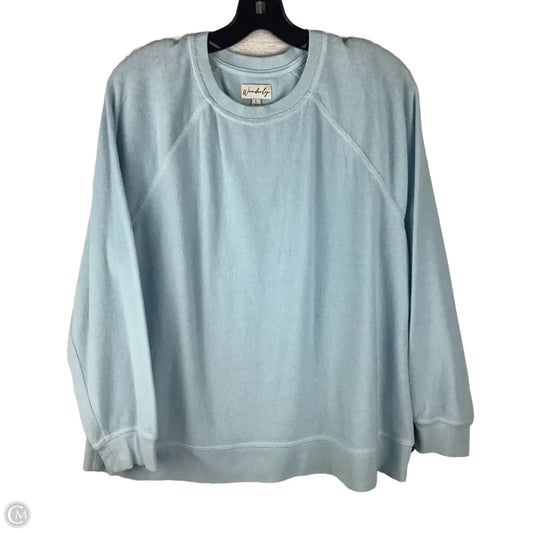 Top Long Sleeve By Wonderly In Blue, Size: L