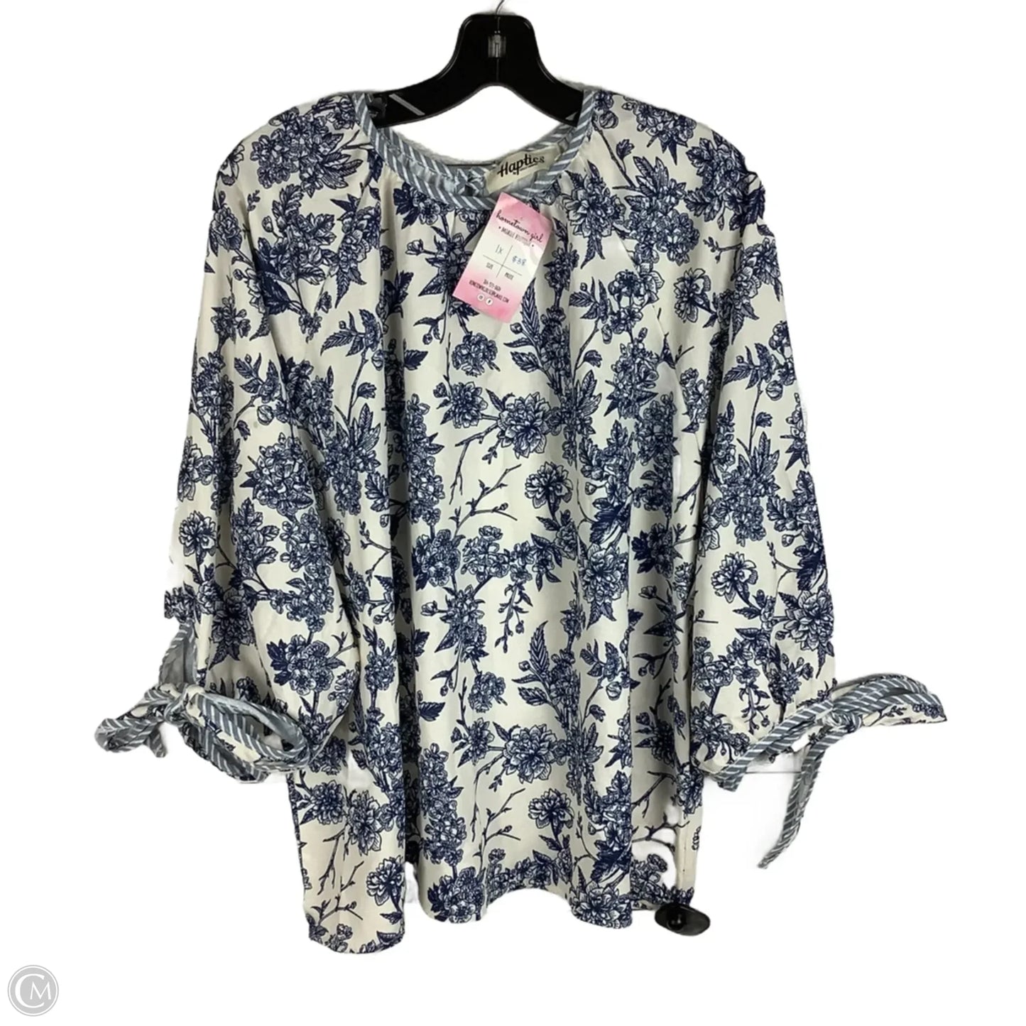 Top Long Sleeve By Haptics In Blue, Size: 1x