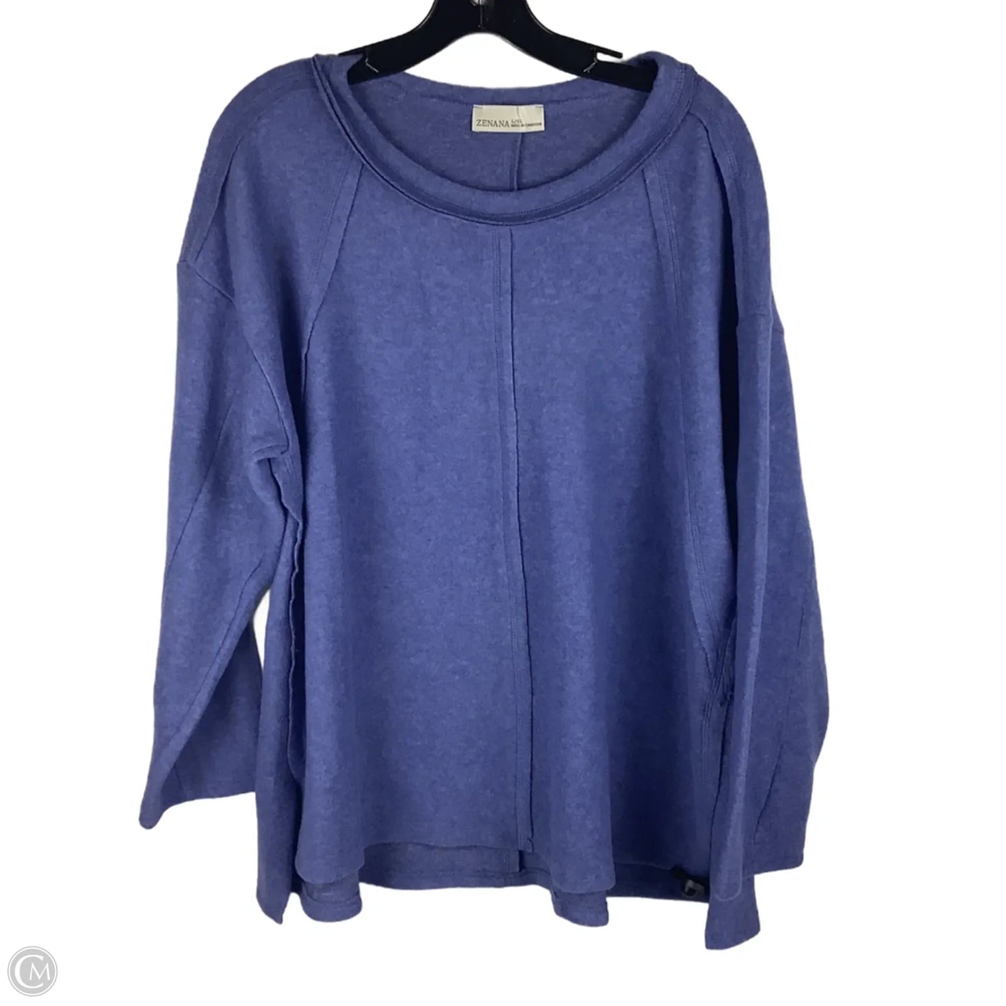 Top Long Sleeve By Zenana In Purple, Size: Xl