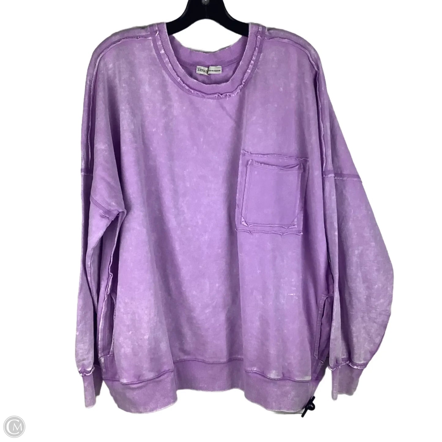 Sweatshirt Crewneck By Zenana In Purple, Size: 1x