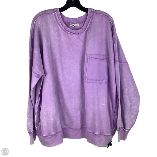 Sweatshirt Crewneck By Zenana In Purple, Size: 1x