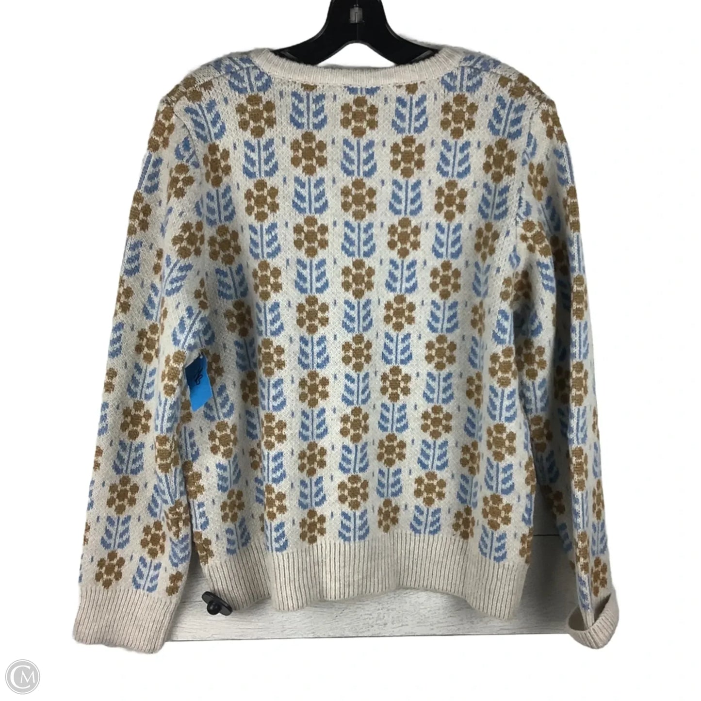 Sweater Cardigan By Clothes Mentor In Blue & Brown, Size: S