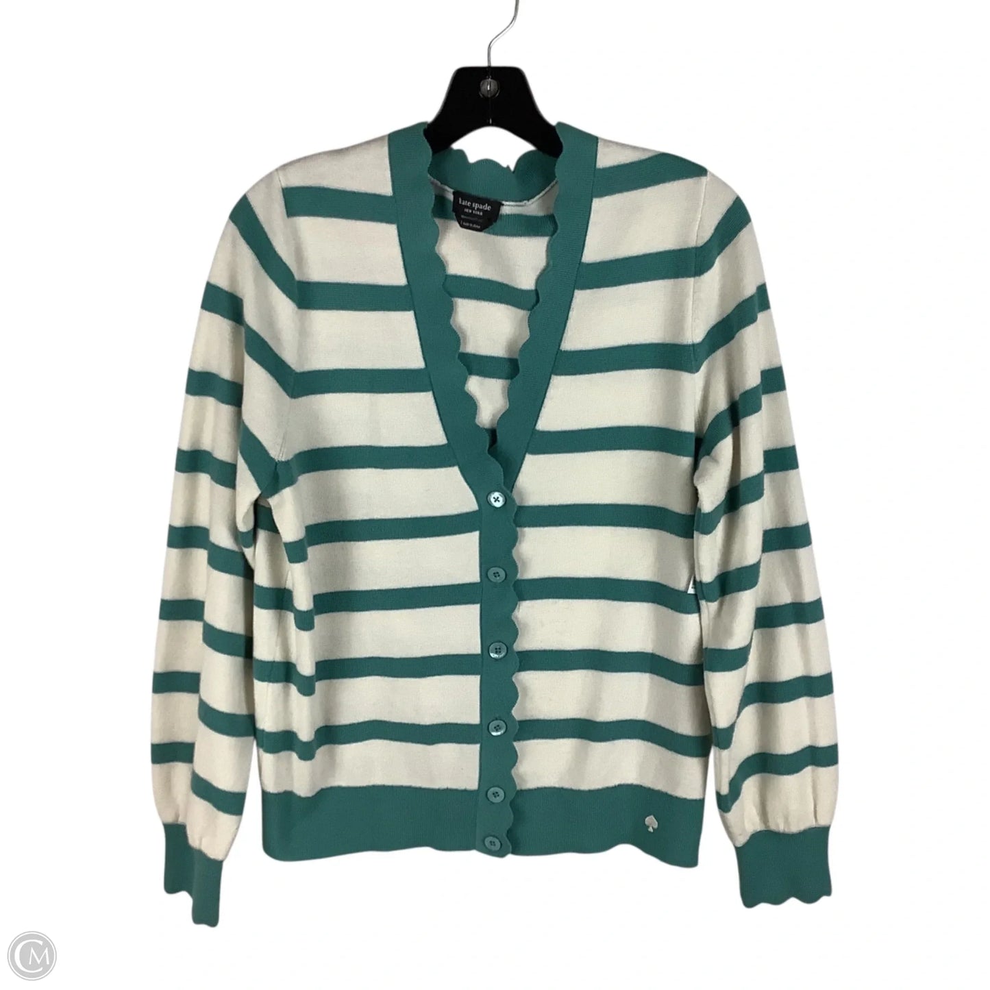 Cardigan Designer By Kate Spade In Striped Pattern, Size: L