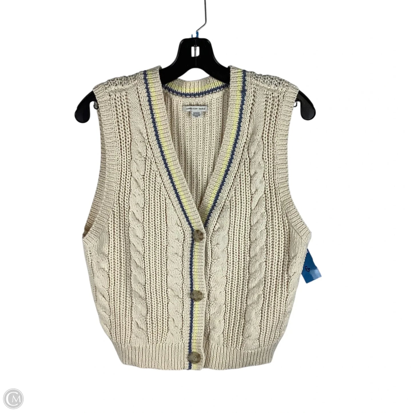Vest Sweater By American Eagle In Cream, Size: Xl