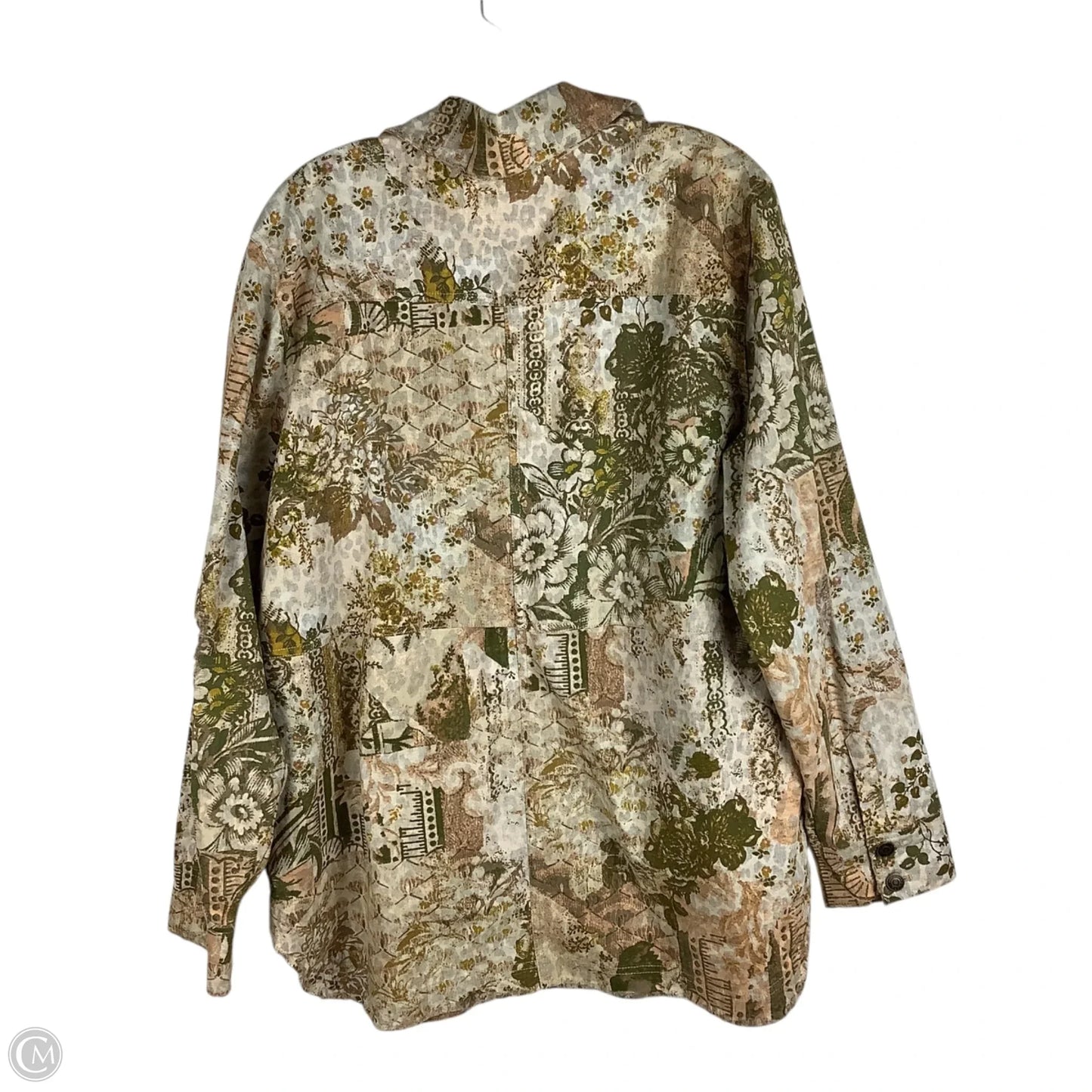 Jacket Shirt By Pilcro In Green, Size: Xl