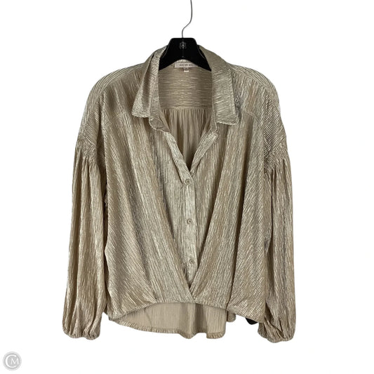 Top Long Sleeve By Skies Are Blue In Tan, Size: M