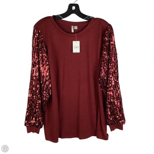 Top Long Sleeve By Cato In Red, Size: Xl (14/16)
